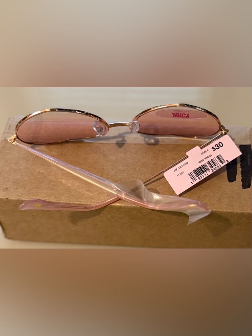 Juicy Couture Heart-Shaped Sunglasses in Pink and Gold - Picture 6 of 6